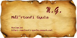 Mártonfi Gyula névjegykártya